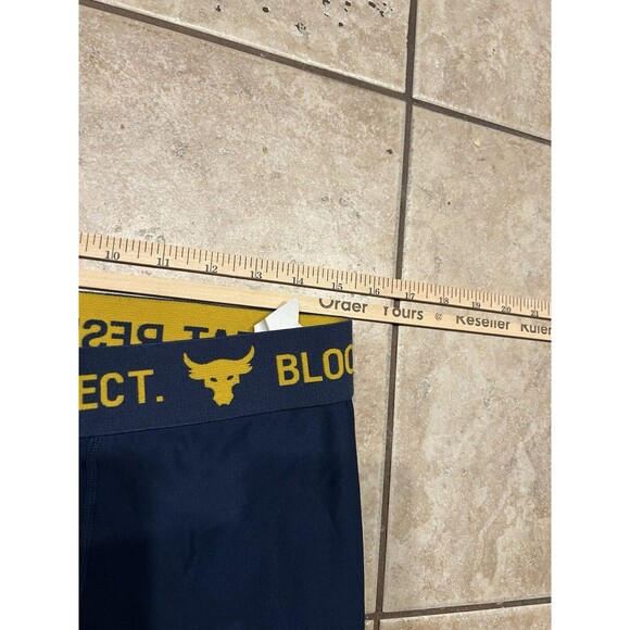 Under Armour Compression Pants Mens XL Blue Project Rock BLOOD SWEAT RESPECT - Picture 5 of 6